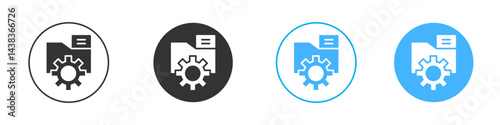 Data management icon simple flat vector icon pack