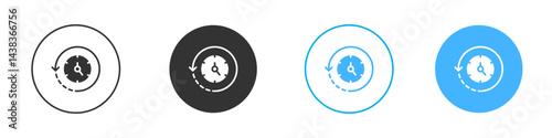 Rewind time icon simple flat vector icon pack