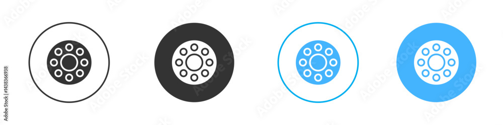 Car bearing icon simple flat vector icon pack Car bearing icon simple flat vector icon pack