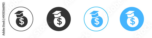 Education cost icon simple flat vector icon pack