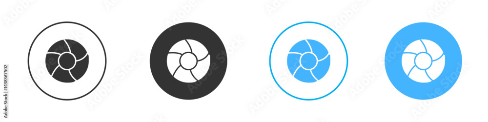 Camera shutter icon simple flat vector icon pack Camera shutter icon simple flat vector icon pack