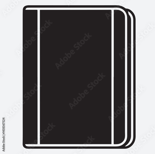 notebook line icon silhouette vector art illustration, tablet pc isolated on white