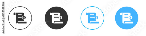 Bill paid icon simple flat vector icon pack