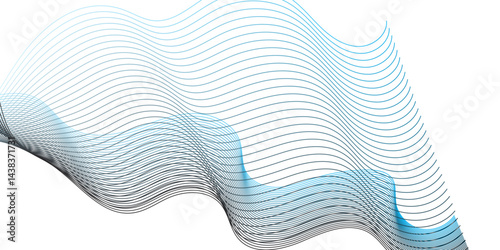 Abstract vector illustration with smooth black and gray curved lines creating wave patterns on a white background, with slight touches of light blue shading."
