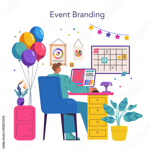 Event Agency. Flat Vector Illustration
