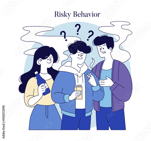 Negletful Parenting Style. Flat Vector Illustration