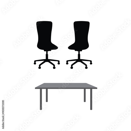Chair and Table design silhouette