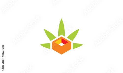 box green leaf marijuana logo