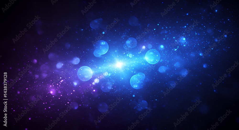 Obraz premium Abstract Bokeh Background with Blue and Purple Sparkles