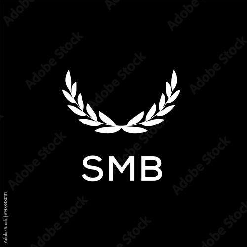 SMB letter logo design on Black background.