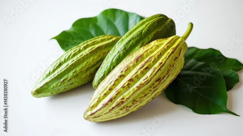 Wallpaper Mural Fresh exotic fruits on green leaves. Torontodigital.ca