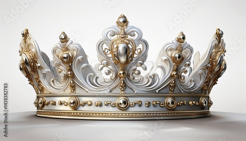 gold crown king queen isolate cut out white background