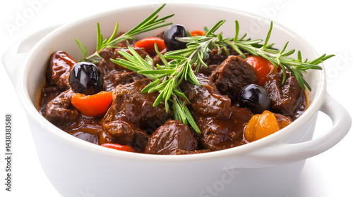 Rich and Flavorful Provençal Beef Daube Stew with Fresh Herbs and Colorful Vegetables