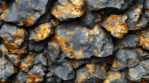 Dark Gray and Gold Rock Texture Background