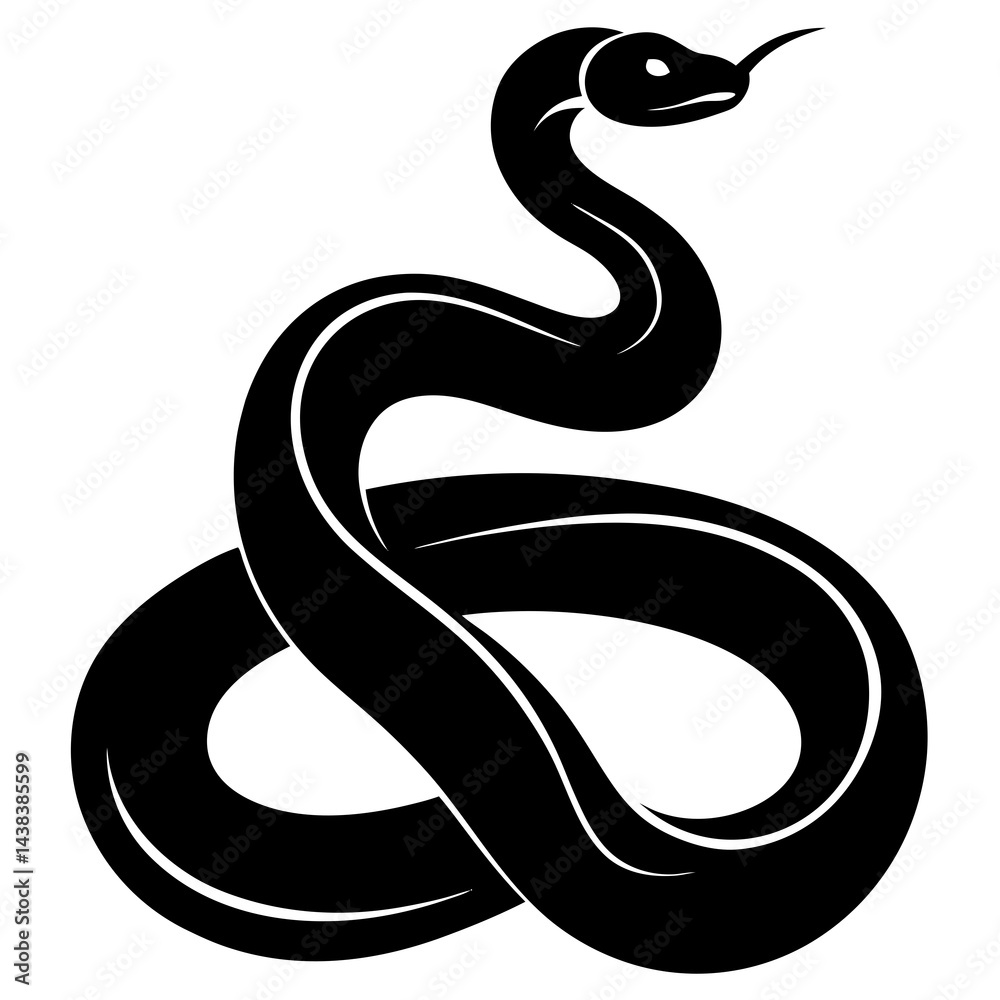 Obraz premium black snake vector illustration