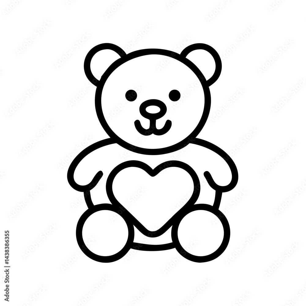 Teddy bear with heart illustration Teddy bear with heart illustration