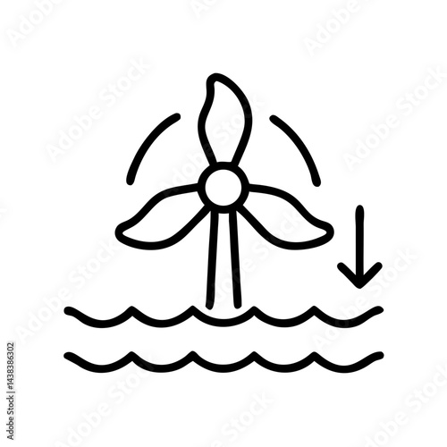 Wind turbine working and creating energy in water