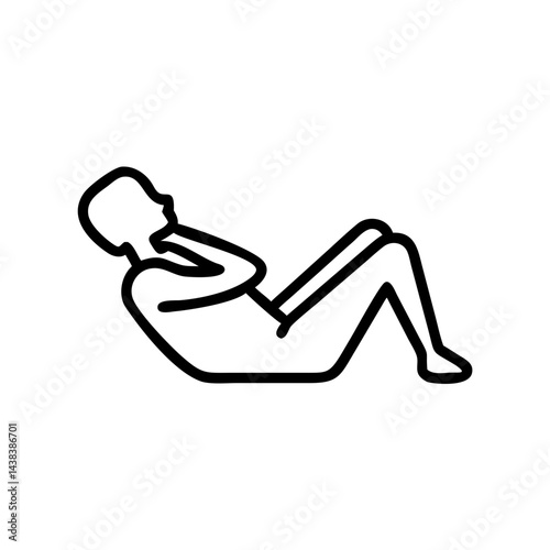 Person performing sit-up exercise on a plain background