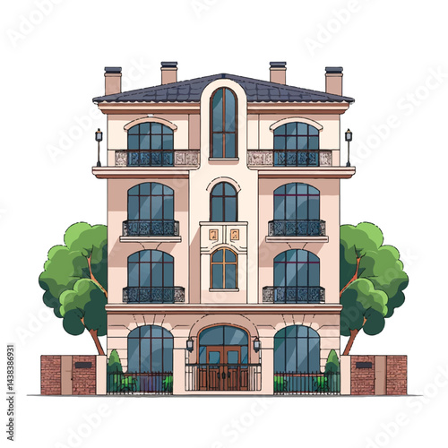 A cute house model of Millennium Mansion house vector