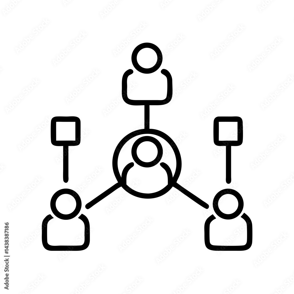 Social network diagram with connecting figures Social network diagram with connecting figures