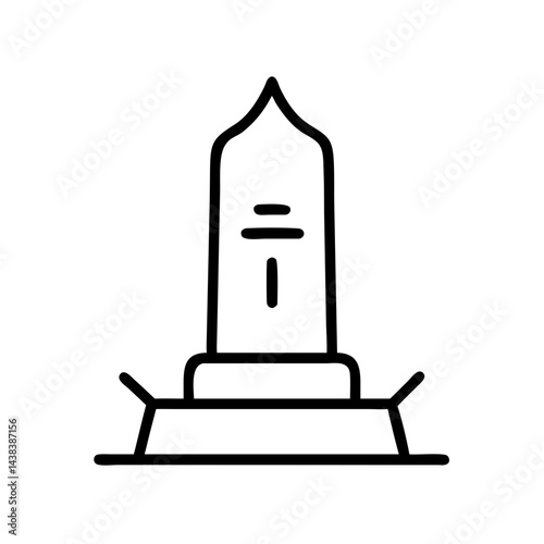 Iconic monument outline against a plain background