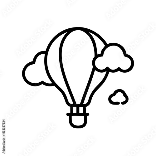 Hot air balloon in the sky with clouds