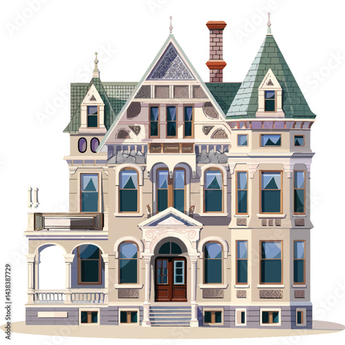 A cute house model of Millennium Mansion house vector