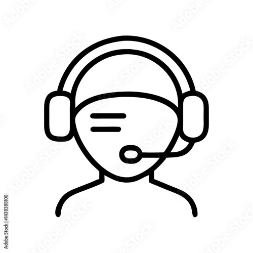 Support agent using headset for customer service
