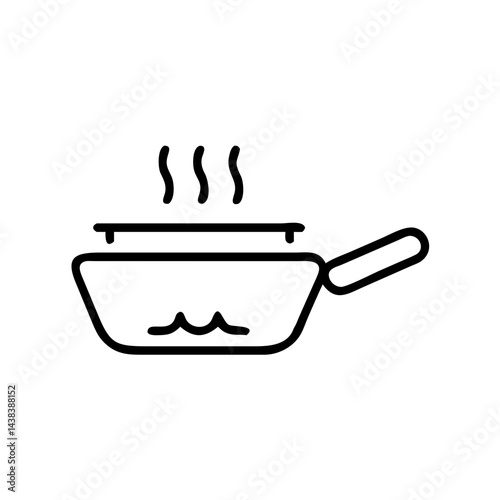 Cooking pot with steam on a clean background