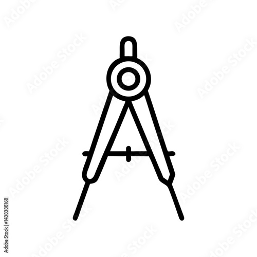Compass tool for drawing on a white background