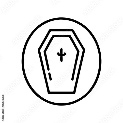 Coffin icon with cross symbol