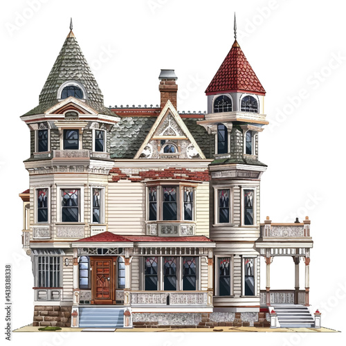 A cute house model of Millennium Mansion house vector