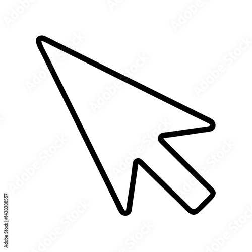 Arrow cursor icon on white background