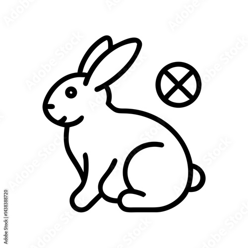 Illustration of a rabbit with a prohibition symbol