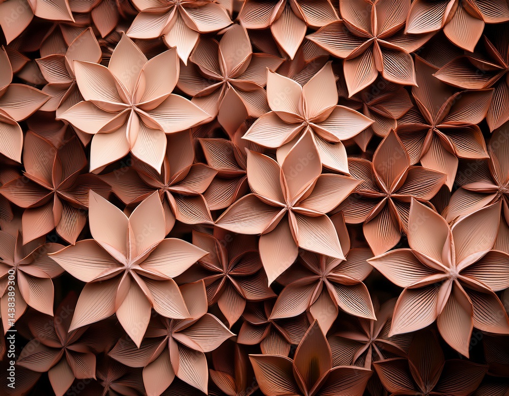 close up view of star shaped plants densely packed together toned in mocha mousse tones creating an organic and abstract pattern close up view of star shaped plants densely packed together toned in mocha mousse tones creating an organic and abstract pattern