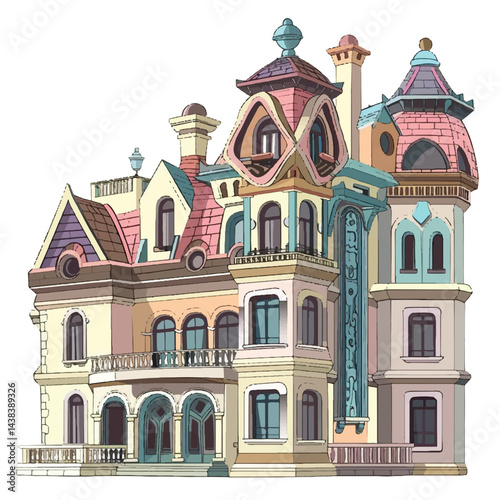 A cute house model of Millennium Mansion house vector