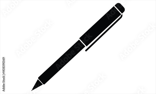 black pen isolated on white