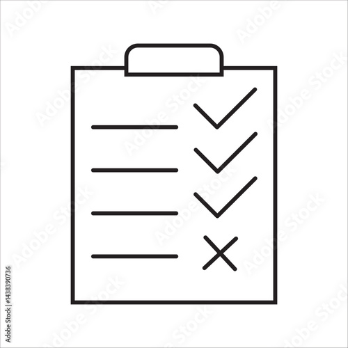 Clipboard icon vector. Task line icon symbol vector illustration on white background