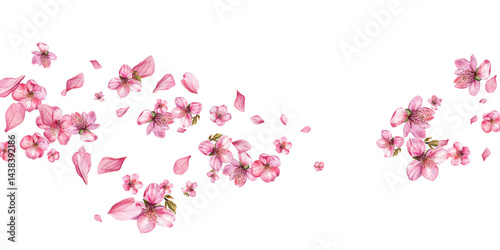 pink flowers border
