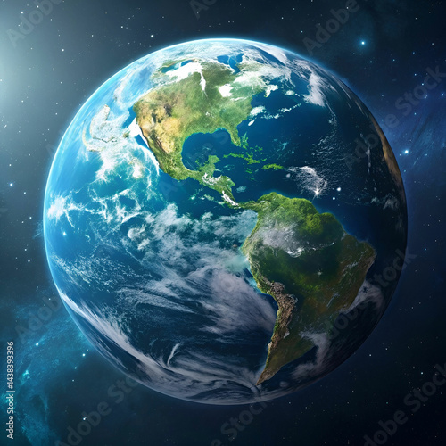 digital art with planet earth