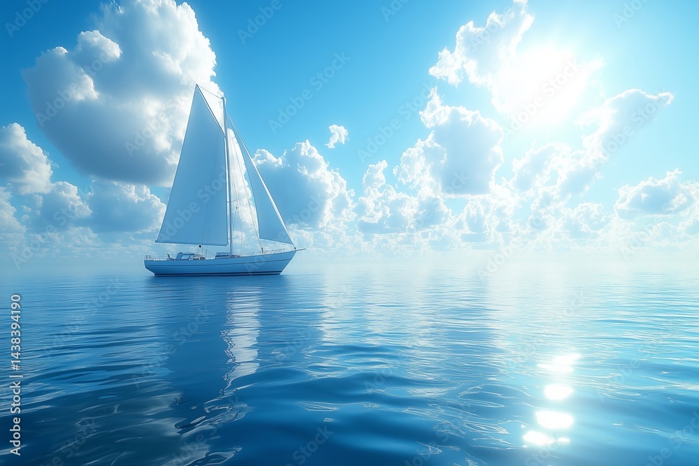 Yacht sailing on calm ocean