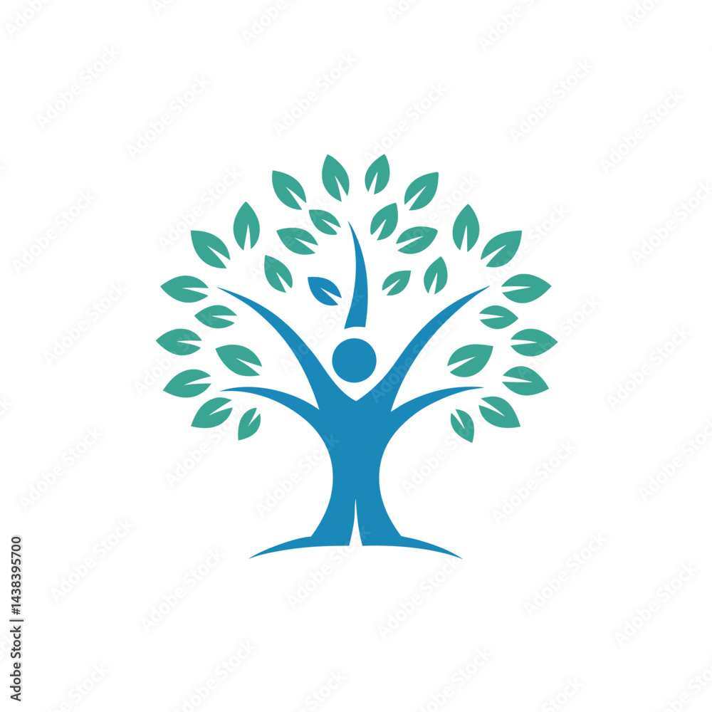 Obraz premium Negative Space Tree Bird Logo Design