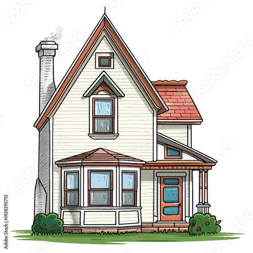 A cute house model of Prairie house vector
