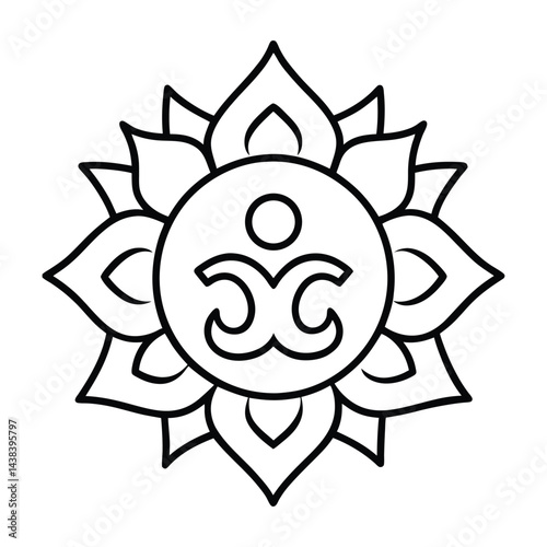 hindu om sign vector 