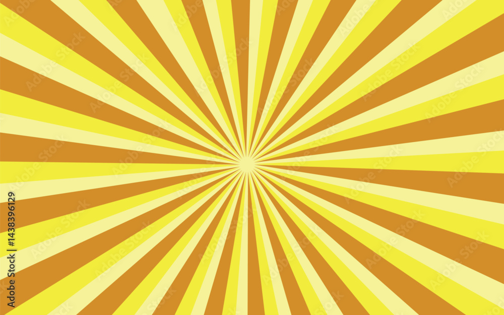 Fototapeta premium Sun rays orange and yellow background. Spiral Orange and yellow illustration background