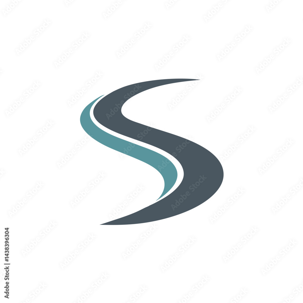Abstract Curved Line Logo Concept Abstract Curved Line Logo Concept
