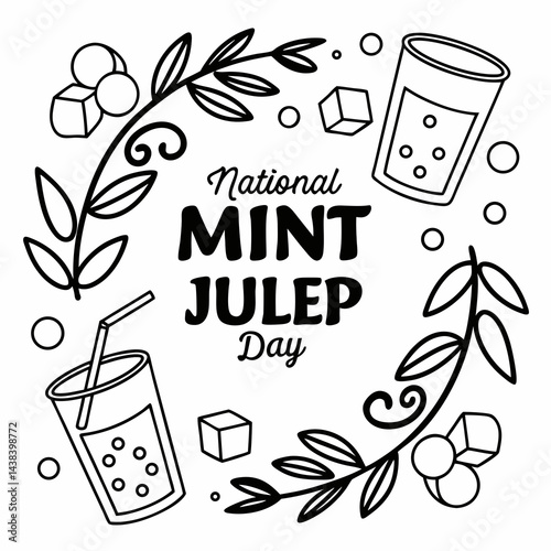 NATIONAL MINT JULEP DAY vector illustration