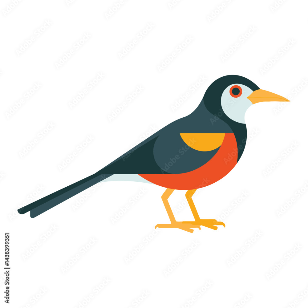 Fototapeta premium A lovely oriole bird vector illustration 