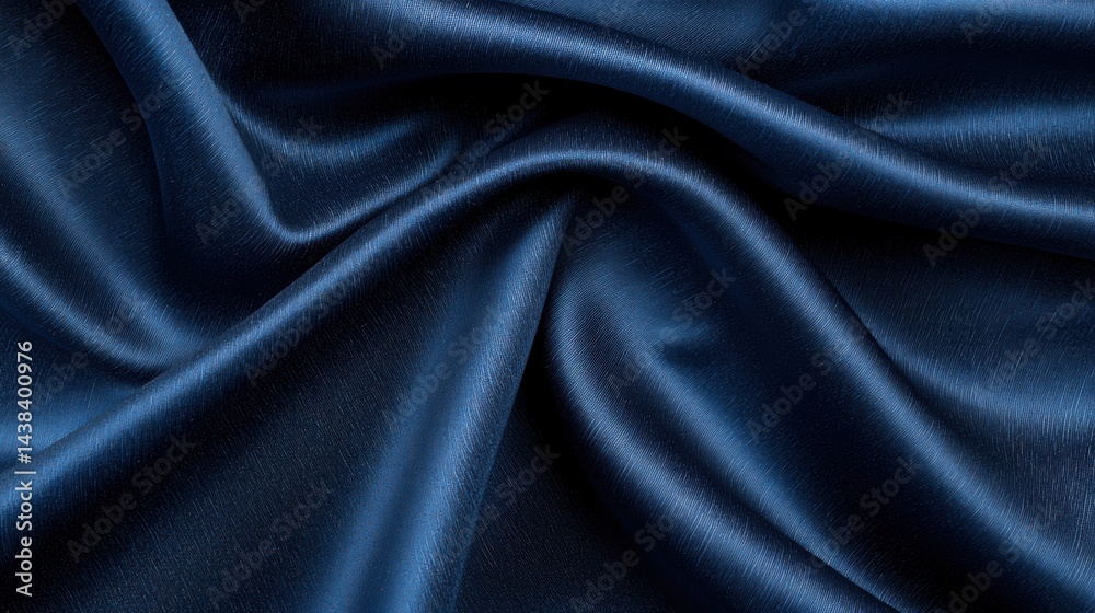 Obraz premium A deep blue fabric with a subtle texture, folded and crinkled, creating a sense of movement.