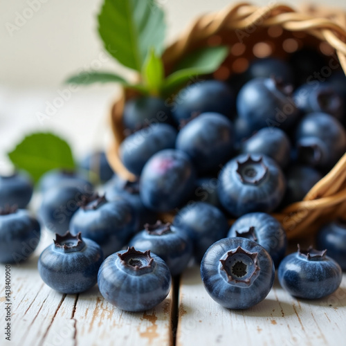 blueberries on a wooden spoon